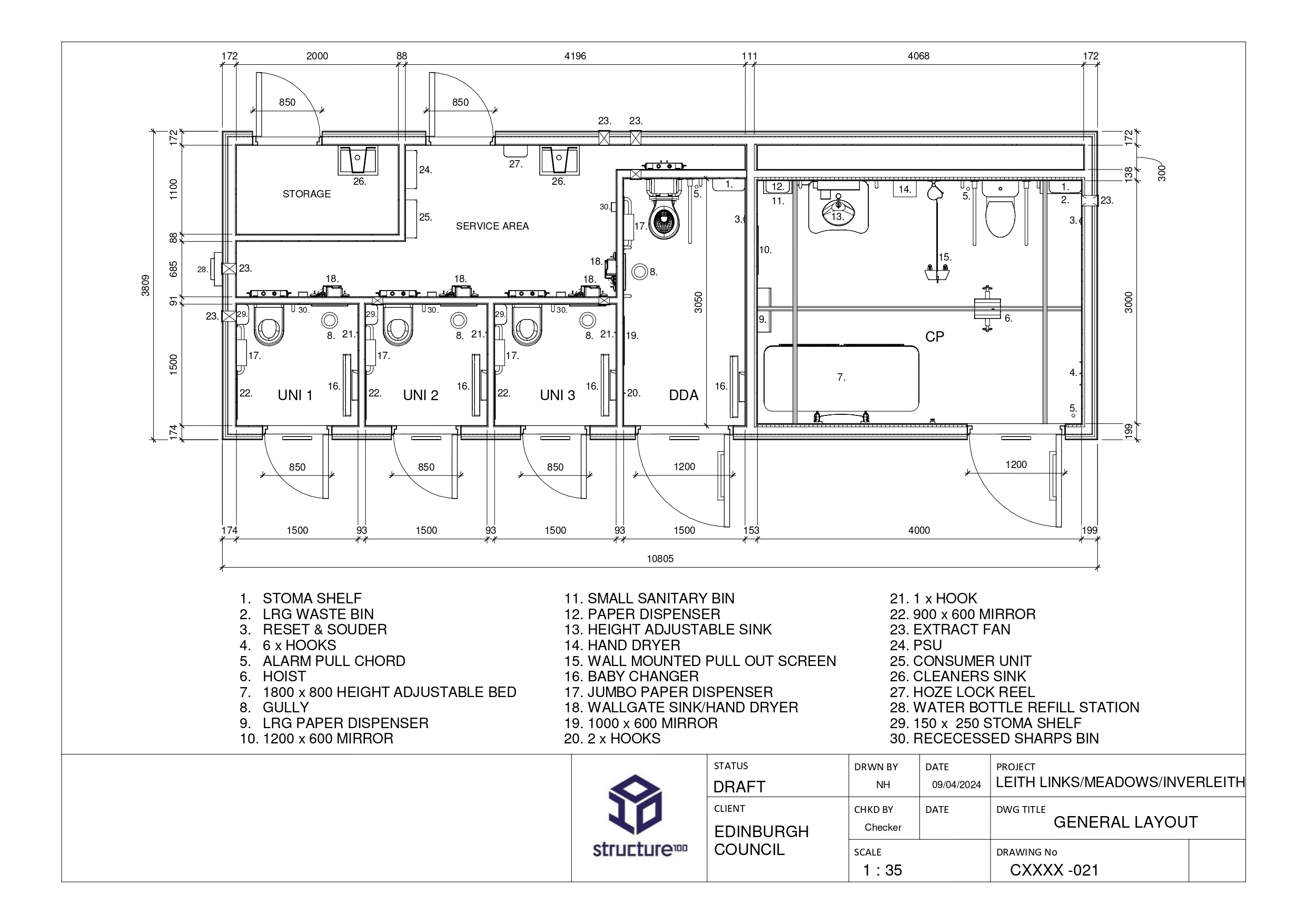 technical design for public toilets